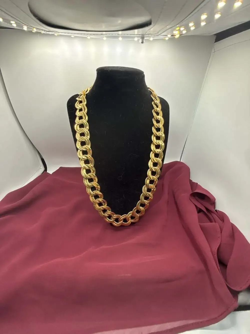 Vintage Monet Chunky Gold Tone Necklace